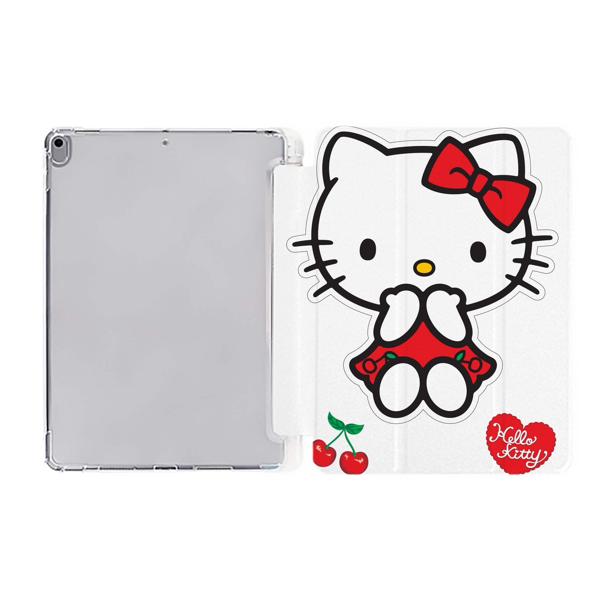 （画像用） Hello Kitty ハローキティ IPad ケース ペン収納付き 三つ折りスタンド PUレザー×シリコン 対応機種9.5/10.5/10.9インチ
